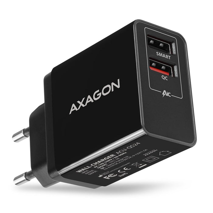 EAN 8595247905857 - Axagon ACU-QS24 cargador de dispositivo móvil Smartphone Negro Corriente alterna Carga rápida Interior imagen 1