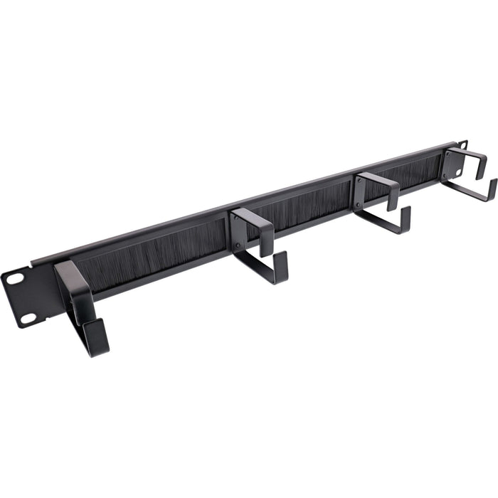 Placa Pasamuros Inline 19" Con Cepillo, 1u, Negro Ral 9005