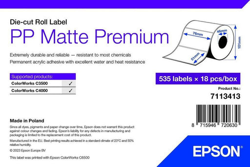 EAN 8715946720630 - Epson 7113413 etiqueta de impresora Blanco Etiqueta para impresora autoadhesiva imagen 1