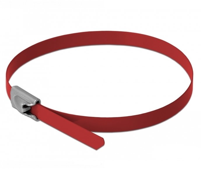 Delock Bridas De Acero Inoxidable L 300 X B 4,6 Mm Rojo 10 Piezas