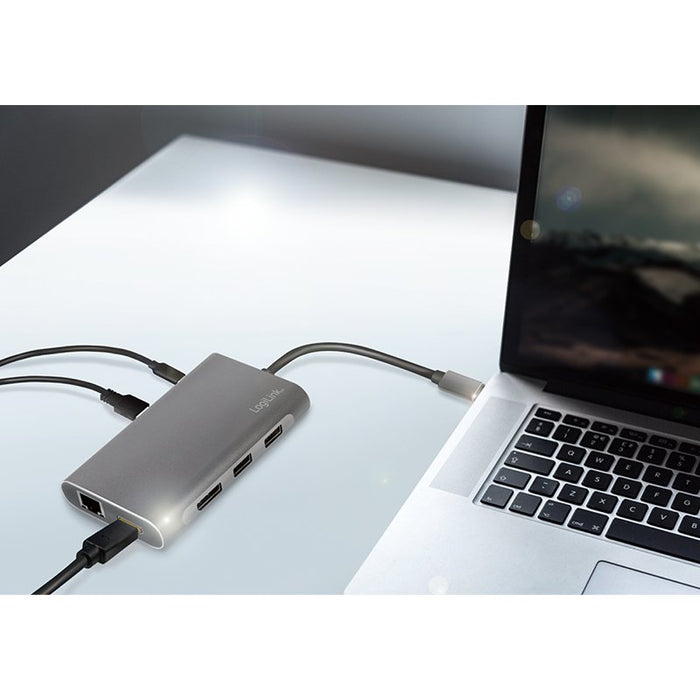 EAN 4052792064704 - LogiLink UA0382 base para portátil y replicador de puertos Alámbrico USB 3.2 Gen 1 (3.1 Gen 1) Type-C Pla imagen 6