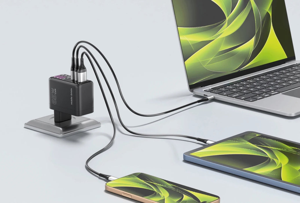 Mobile Origin 65w Gan Charger Pw20 2x Usb-C + Usb-A