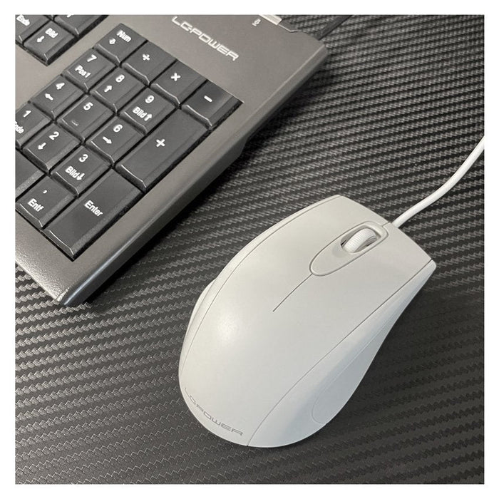 Raton Lc-Power Optical M710w Usb Blanco