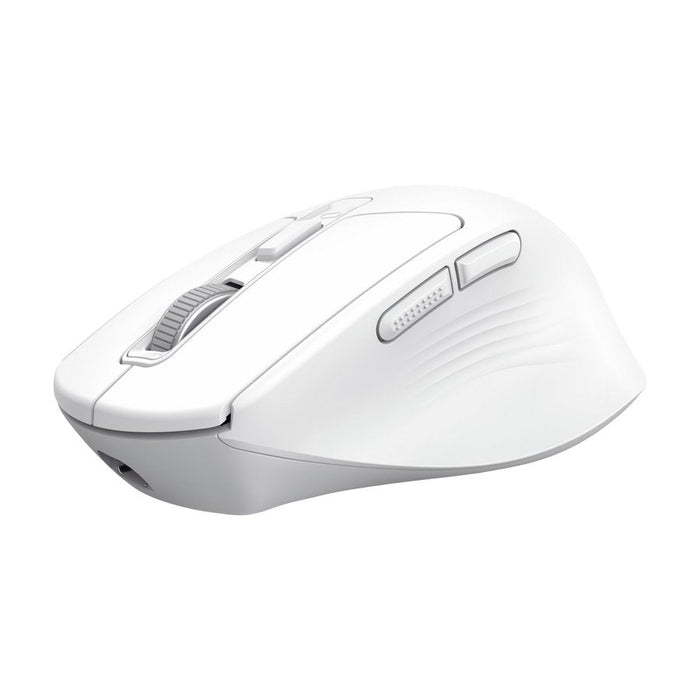 Mouse Trust Wireless Niven Bt/2.4ghz 7 Botones 800-3200dpi Recargable Color Blanco.