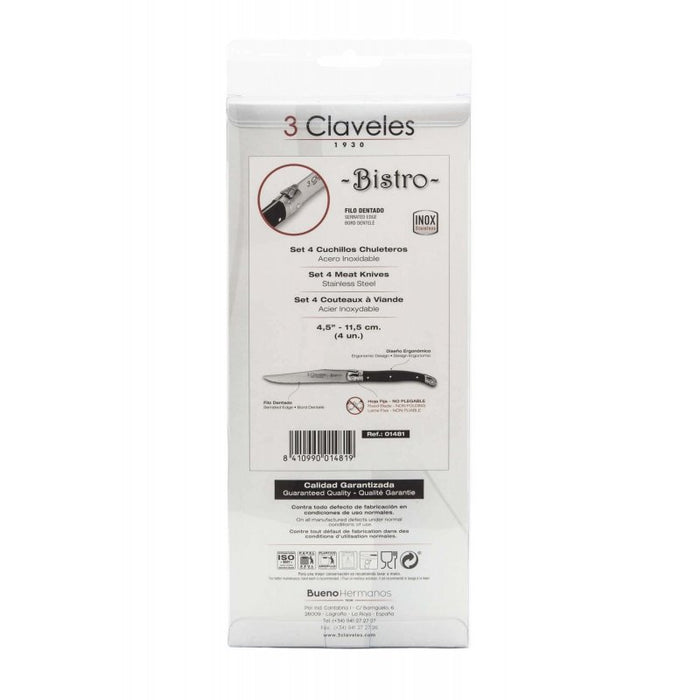 EAN 8410990014819 - 3 Claveles 01481 4 pieza(s) Acero inoxidable Cuchillo para carne imagen 5