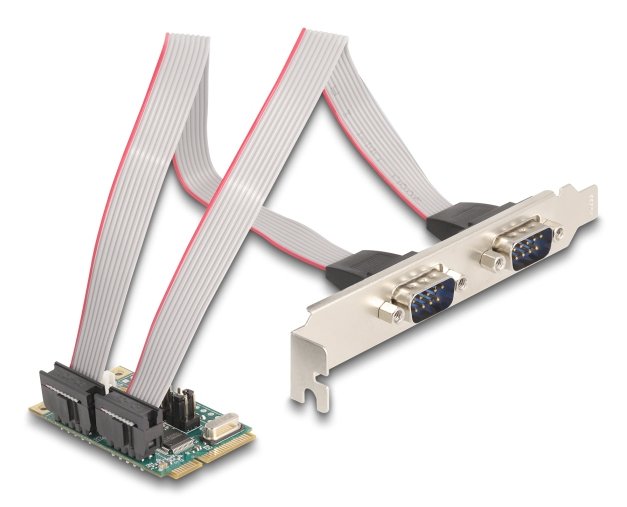 Delock Mini Pcie E/S Pcie, 2x Serial Rs-232, Tarjeta De Interfaz 95276
