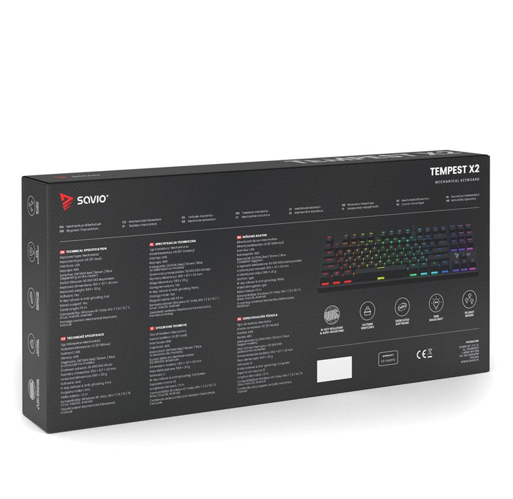 EAN 5901986048602 - Savio SAVGK-TEMPEST X2 RED teclado Universal USB QWERTY Negro imagen 6