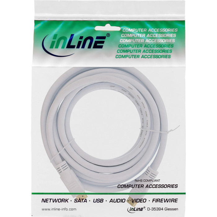 Cable Hdmi Inline Con Ethernet Macho A Macho Blanco 5m