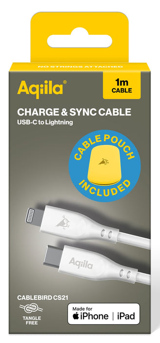 EAN 8716778931836 - Aqiila Cablebird CS21 cable USB USB 2.0 1 m Lightning USB C Blanco imagen 4