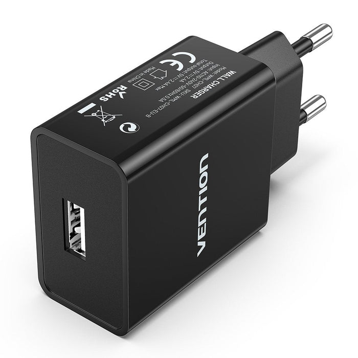 Cargador De Pared Vention Wml-Ch07-Eu-B 1xusb 12w
