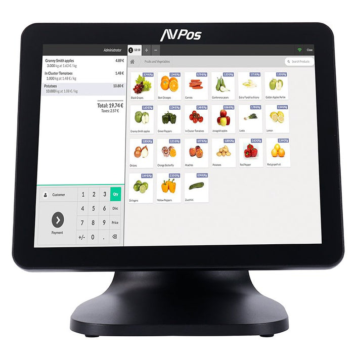EAN 0741049304819 - AVPos AVP-K5000B-I7-24 Terminal Punto Venta (TPV) 38,1 cm (15") 1024 x 768 Pixeles Pantalla táctil imagen 1