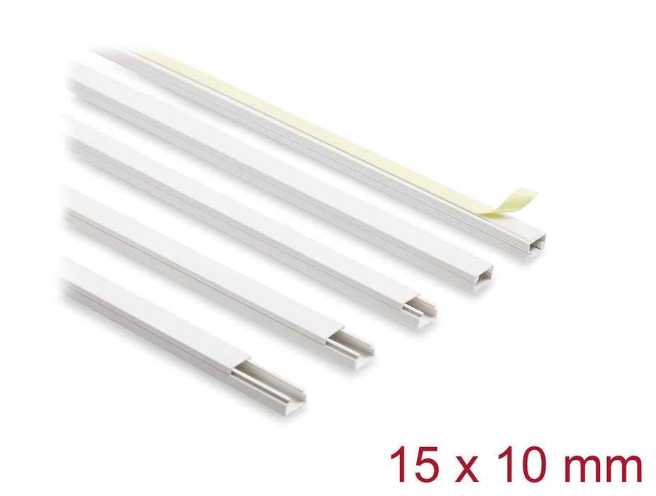 Delock Canaleta Para Cables Autoadhesivo Con Schiebedeckel 15 X 10 Mm - Longitud 1 M Pack De 5 Blanco