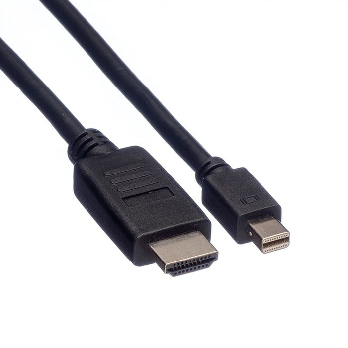 Roline Mini Displayport Cable, Mini Dp-Hdtv, St St, Schwarz, 4,5 M