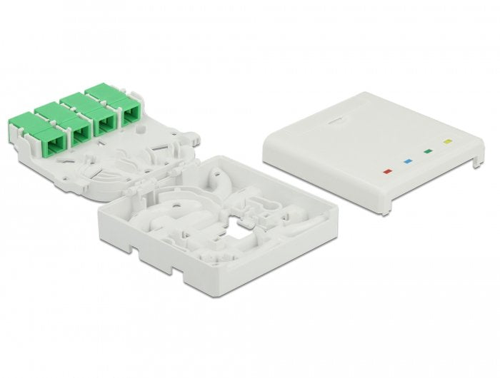 Caja De Conexiones Fo Para Carril Din Delock 4 X Sc Simplex O Lc Duplex