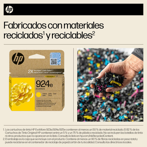 EAN 0196786147487 - HP 924e EvoMore Yellow Original Ink Cartridge cartucho de tinta 1 pieza(s) Alto rendimiento (XL) Amarillo imagen 2