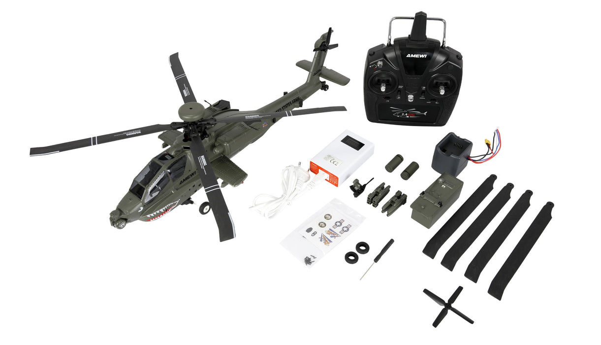 Amewi Apache Ah-64d Cp Helikopter 6g 3d Rtf Verde 16+
