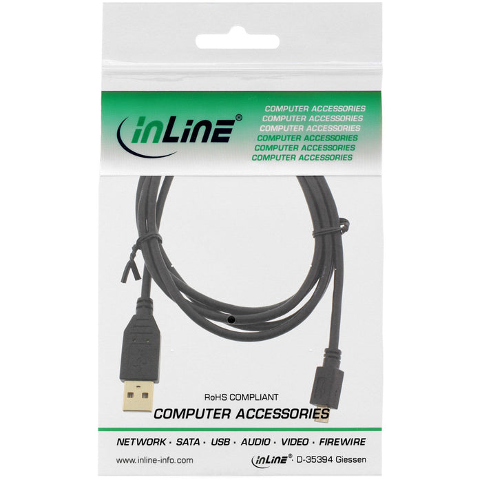 Inline Micro Usb 2.0 Cable Usb Tipo A Macho A Micro-B Macho Negro 1,5 M