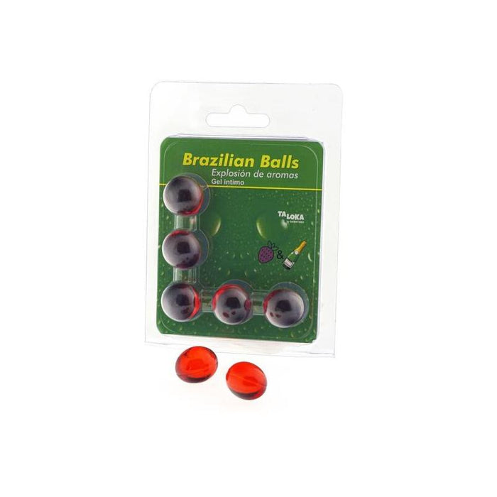 5  Brazilian Balls Explosion De Aromas Gel Intimo - Fresa Y Champán