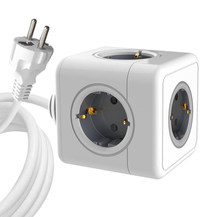 5-Way Schuko Power Cube 1.4m  White