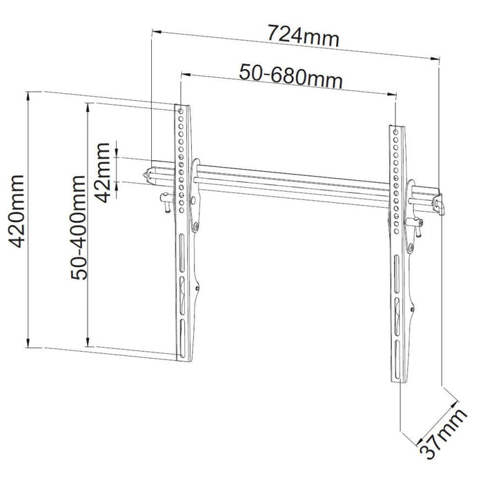 Techly Ica-Plb 133lty Soporte De Pared Para Tv 40-65" Led/Lcd 50kg Inclinable Slim 37mm