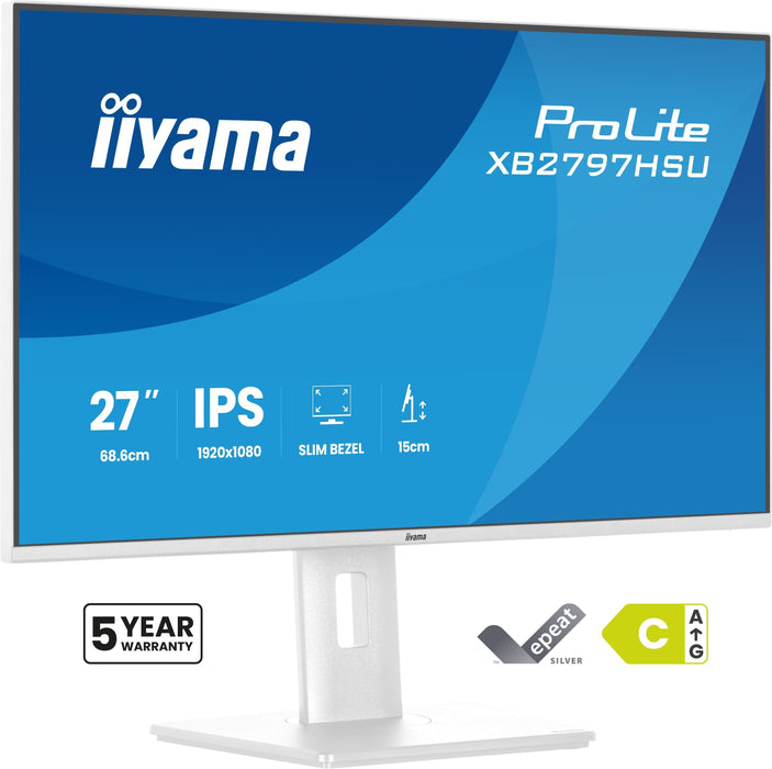 Monitor  Iiyama  27" Xb2797hsu-W1 16:9 Hdmi+Dp+2xusb-C Ips