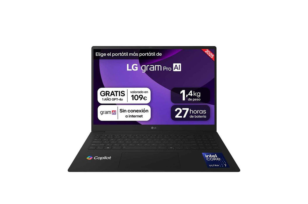 EAN 8806096571385 - LG Gram Pro 16Z90TR Copilot+ PC Intel Core Ultra 7 255H Portátil 40,6 cm (16") WQXGA 32 GB LPDDR5x-SDRAM  imagen 1