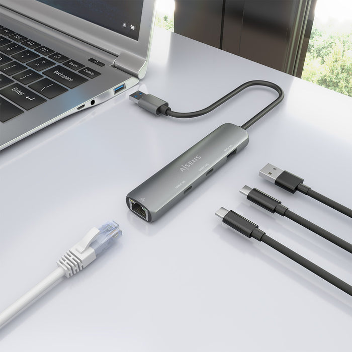 EAN 8435739903988 - AISENS ASUC-4P036-GR base para portátil y replicador de puertos Alámbrico USB 3.2 Gen 1 (3.1 Gen 1) Type- imagen 6