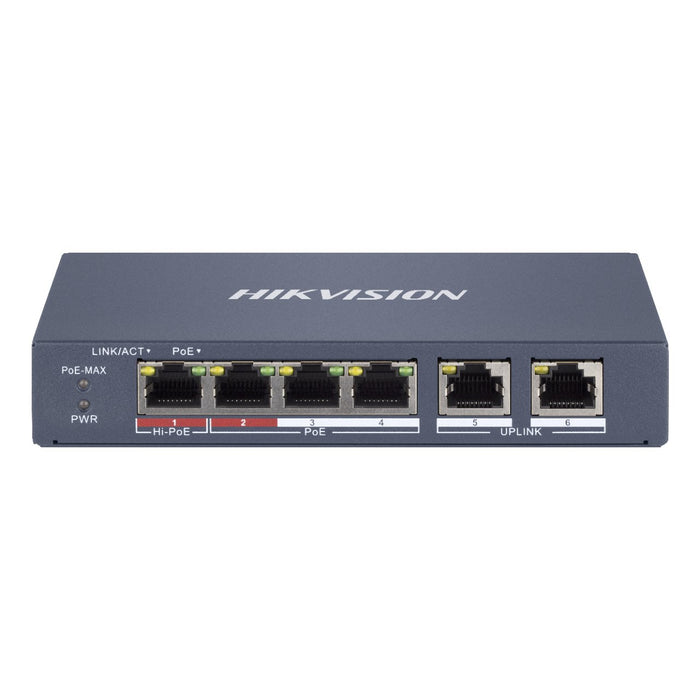 EAN 6941264094692 - Hikvision DS-3E1106HP-EI switch Gestionado Fast Ethernet (10/100) Energía sobre Ethernet (PoE) Gris imagen 1