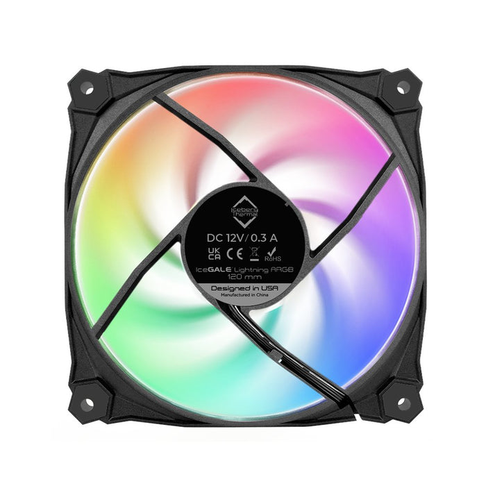 EAN 1230000071932 - Iceberg Thermal IceGALE Lightning ARGB Carcasa del ordenador Ventilador 12 cm Negro 3 pieza(s) imagen 9