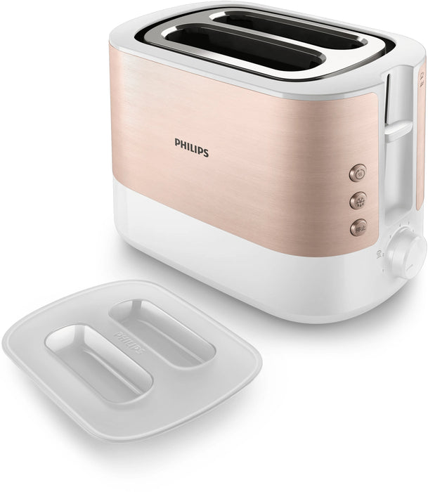Philips Viva Collection Hd2638/11 Tostadora 7 2 Rebanada(S) 950 W Oro Rosa, Blanco