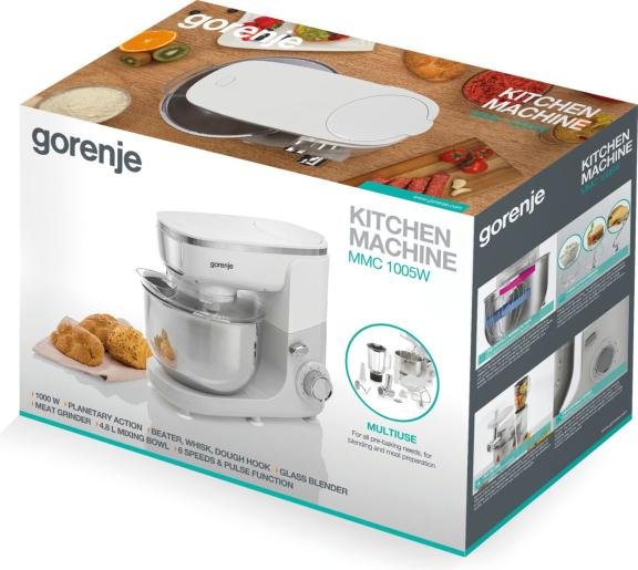 Gorenje Mmc1005w Robot De Cocina 1000 W 4,8 L Gris, Acero Inoxidable, Blanco