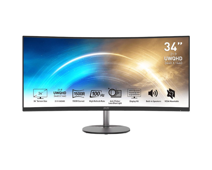 EAN 0824142293157 - MSI PRO MP341CQDE pantalla para PC 86,4 cm (34") 3440 x 1440 Pixeles UltraWide Quad HD Negro imagen 1