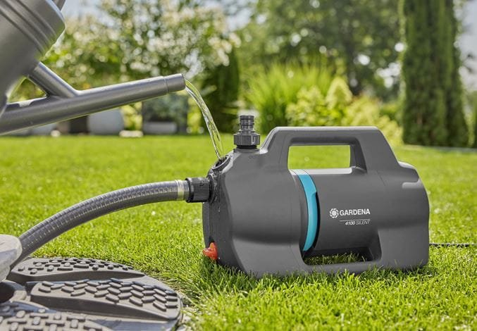 Gardena Garden Pump 4100 Silent, Juego De Mangueras De Aspiración (Gris Oscuro/Turquesa, 550 Vatios, Modelo 2023) 09052-20