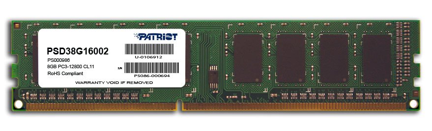 EAN 0815530013150 - Patriot Memory Signature Line PSD38G16002 módulo de memoria 8 GB 1 x 8 GB DDR3 240-pin DIMM imagen 1