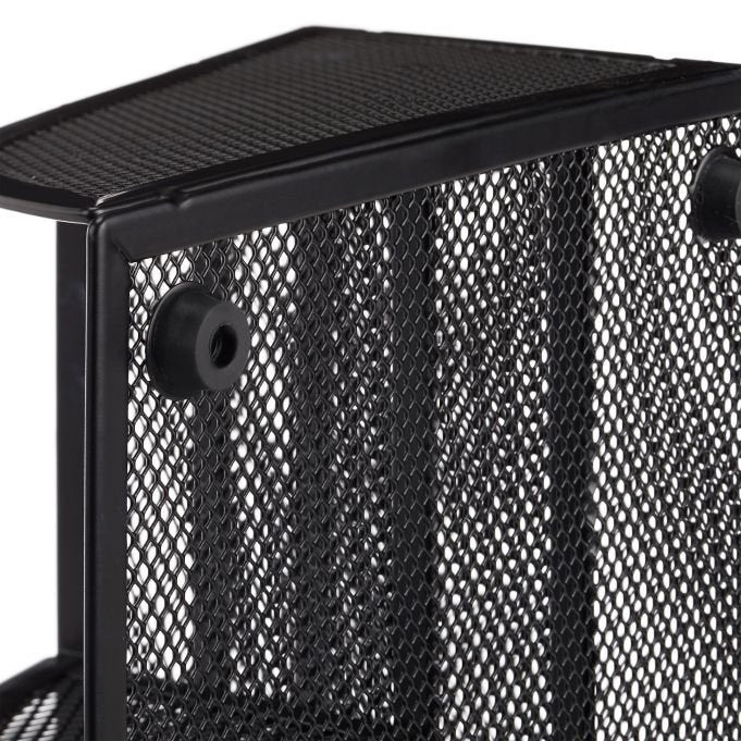 Relaxdays Escritorio-Organizer 5 Compartimentos, Metal Negro