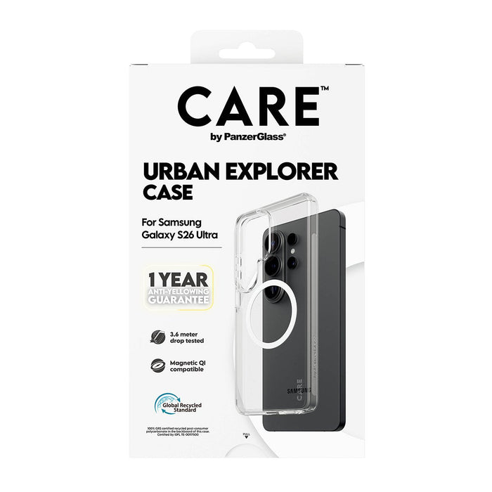 Panzerglass Care Urban Explorer Case Transp.W. Blanco Qi Samsung Galaxy S26 Ultra
