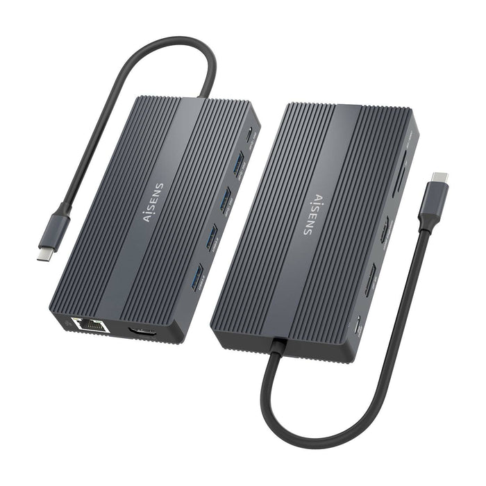EAN 8435739901328 - AISENS ASUC-12P017-GR base para portátil y replicador de puertos Alámbrico USB 3.2 Gen 1 (3.1 Gen 1) Type imagen 3