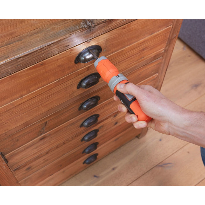 Destornillador Inalámbrico Black+Decker Bcf603c-Qw, 3,6 Voltios Naranja/Negro, Batería De Iones De Litio 1,5 Ah Bcf603c-Qw