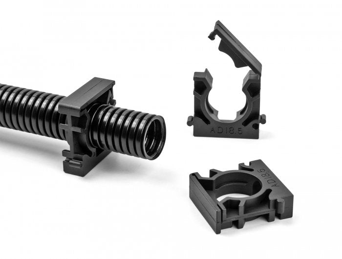 Delock Cableschlauchhalter Mit Verschlussclip 25 Mm 4 Stück Schwarz