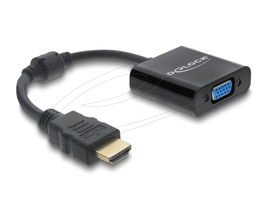 Delock Adapter Hdmi Stecker Zu Vga Buchse Schwarz