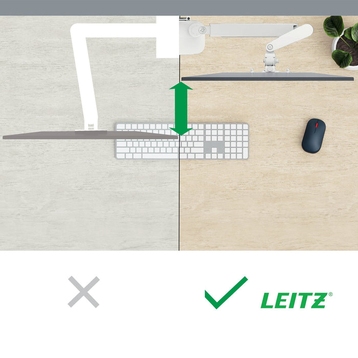 Leitz Ergo Dual Monitor Arm Gris, 1120x110x600