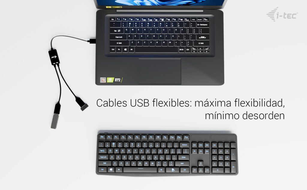 EAN 8595611707384 - i-tec USB-A Cable HUB 2 port (2x USB-A) cable USB USB 3.2 Gen 1 (3.1 Gen 1) 0,1 m USB A 2 x USB A Negro imagen 9