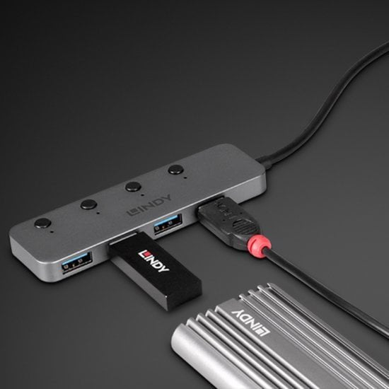 EAN 4002888433839 - Lindy 43383 hub de interfaz USB 3.2 Gen 1 (3.1 Gen 1) Type-C 5000 Mbit/s Gris imagen 5