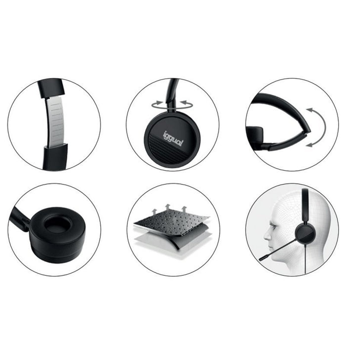 EAN 8435364317075 - iggual IGG317075 auricular y casco Alámbrico Diadema Juego Negro imagen 4