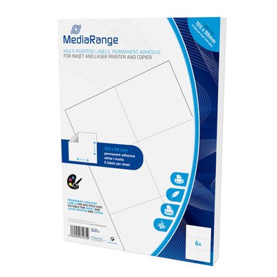EAN 4260459612759 - MediaRange MRINK144 etiqueta autoadhesiva Permanente Blanco 300 pieza(s) imagen 3