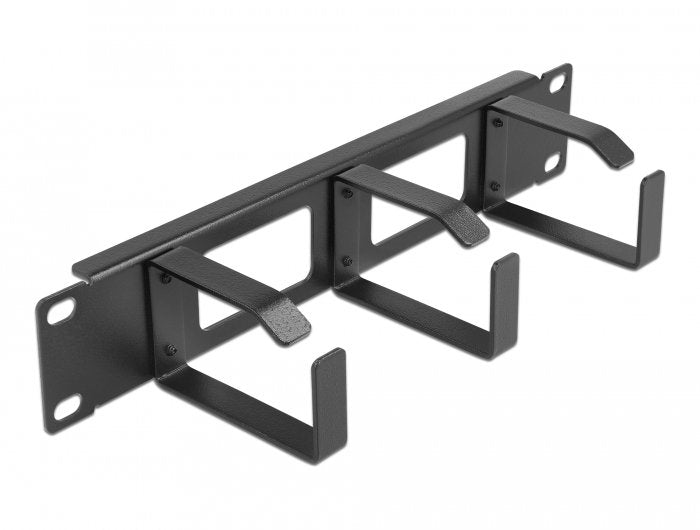 Delock Panel De Gestión De Cables De 10" Con Abertura Y 3 Ganchos 1u Negro