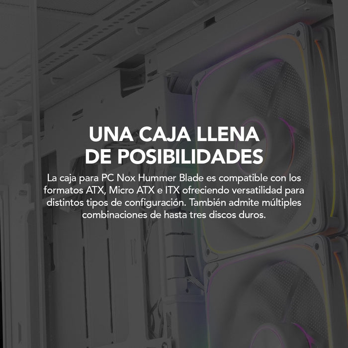 Caja Pc Gaming Semitorre Nox Hummer Blade Blanca