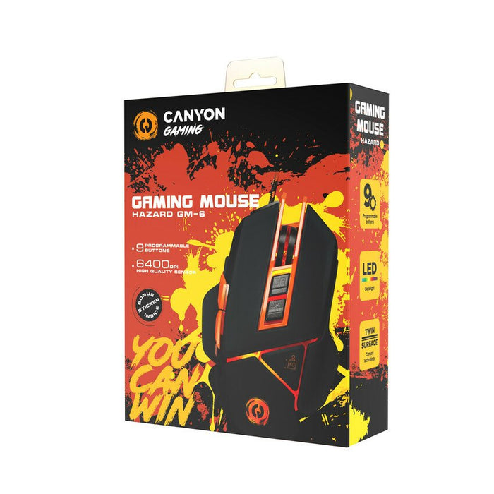 Canyon Gaming Raton Hazard Led Backlight Negro/Orange