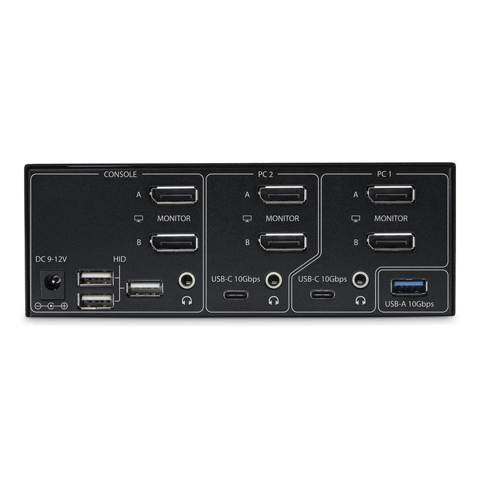 Startech.Com 2-Port Dual-Monitor Displayport Kvm Switch Dp 1.4 8k 60hz 4k 144hz 2x Usb 3.2 10gbps Ports Kvm Umschalter