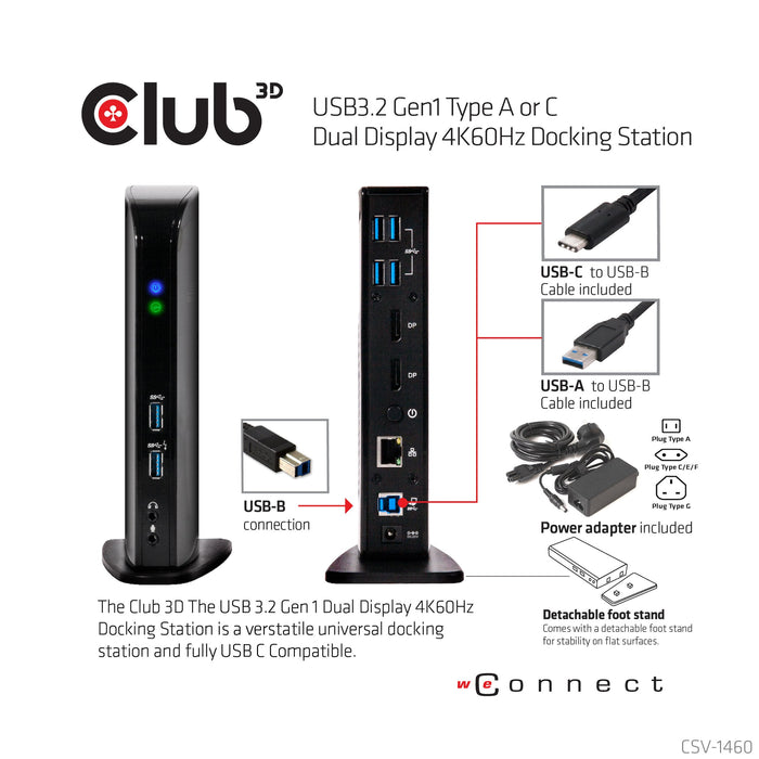 EAN 8719214470777 - CLUB3D CSV-1460 base para portátil y replicador de puertos Acoplamiento USB 3.2 Gen 1 (3.1 Gen 1) Type-B  imagen 11